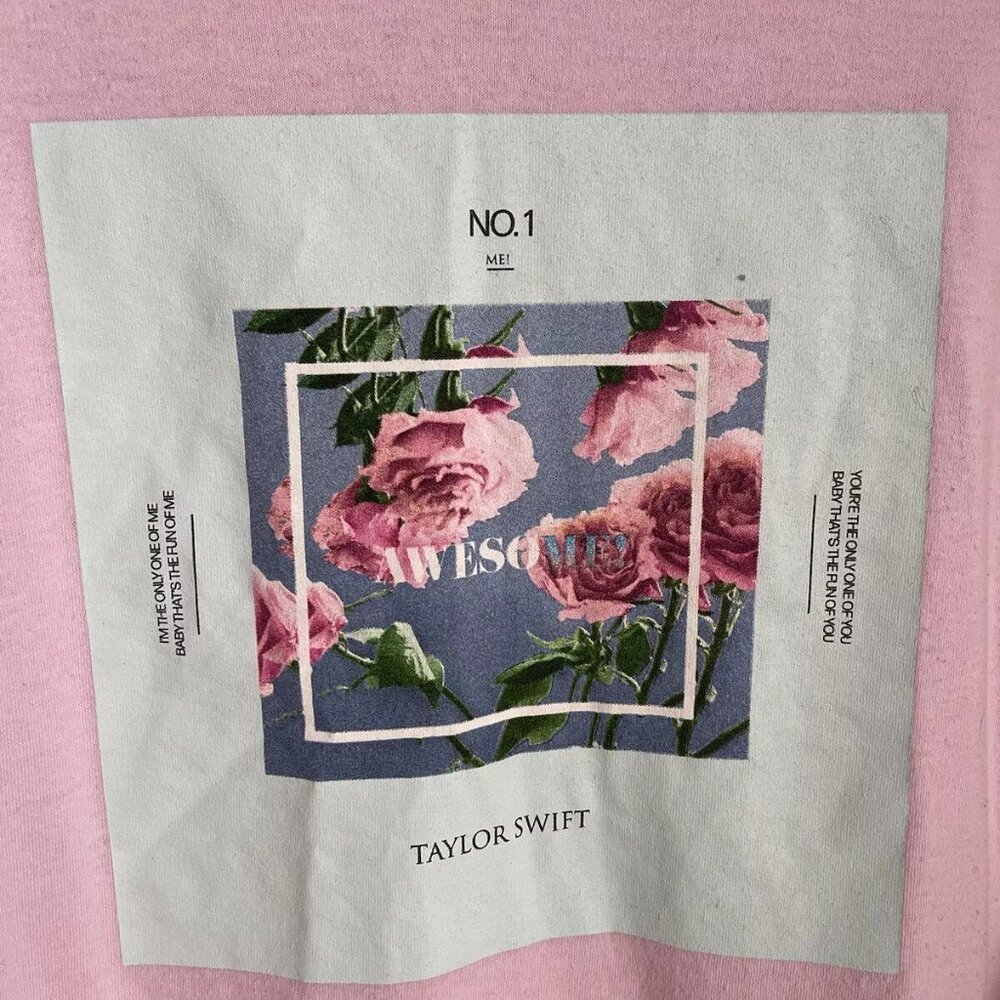 Taylor Swift Pink AWESOME! Long Sleeve T-shirt Concert Merch with Misprint - Picture 5 of 6